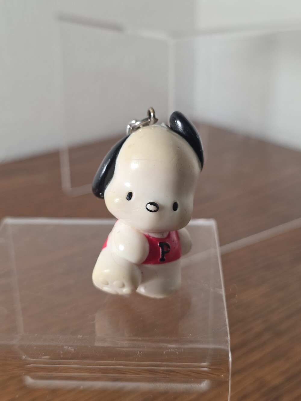 Vintage 1992 Sanrio Pochacco Keychain Figure Mascot Red Shirt 90s Rare